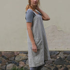 Women’s Linen Apron Dress with Patch Pockets