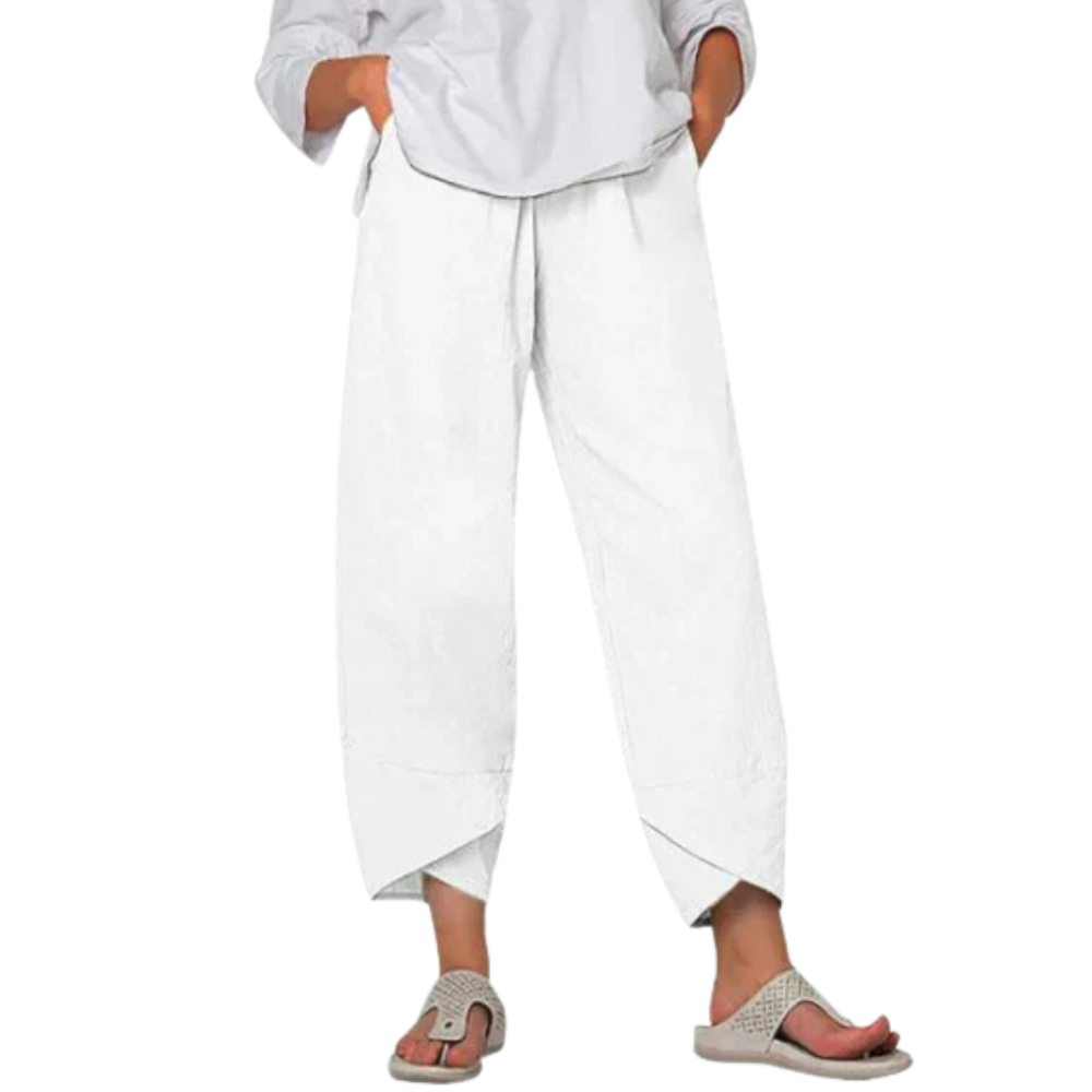 Women’s Linen High Waist Wide Leg Tulip Pants