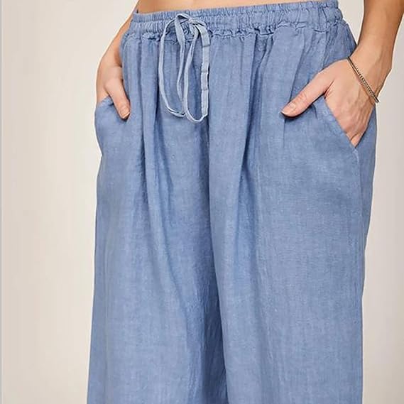 Women’s Linen Trousers with Drawstring Waist