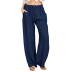 Women’s Linen Trousers with Drawstring Waist