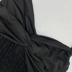 Women’s Mesh Halter Neck Maxi Dress with Drop Waist
