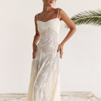 Women’s Mesh Maxi Dress with Spaghetti Straps