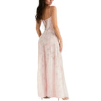 Women’s Mesh Maxi Dress with Spaghetti Straps