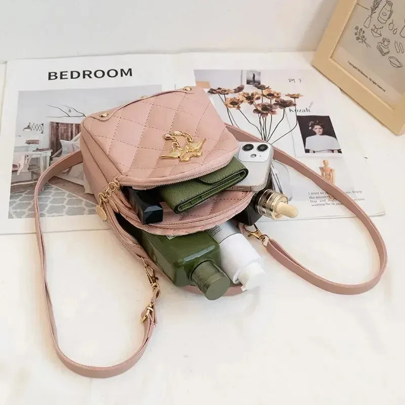 Women’s Mini Quilted Backpack Phone Bag