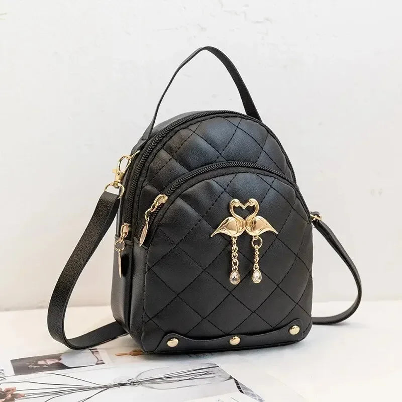 Women’s Mini Quilted Backpack Phone Bag