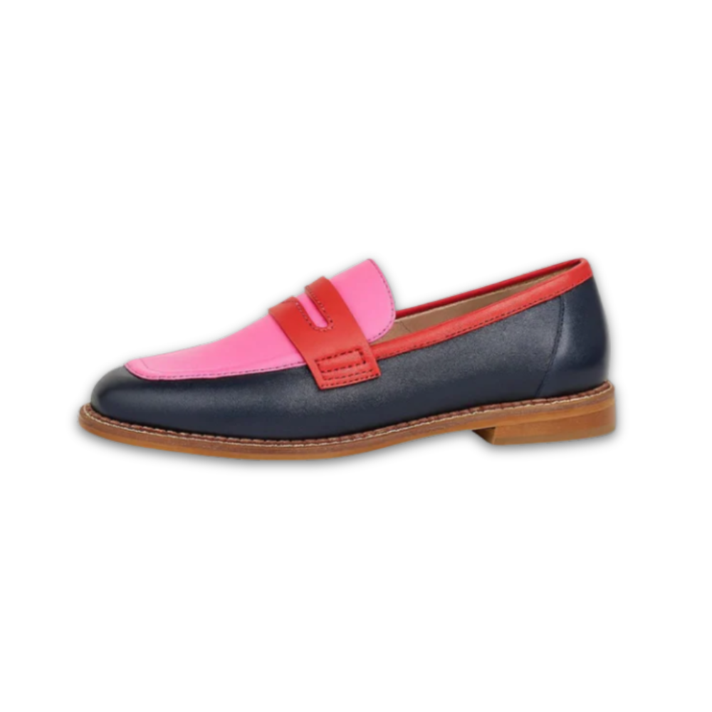 Women’s Multicolour Penny Loafers with Rounded Toe