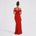 Women’s Off Shoulder Maxi Dress with Side Slit