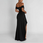 Women’s Off Shoulder Maxi Dress with Side Slit