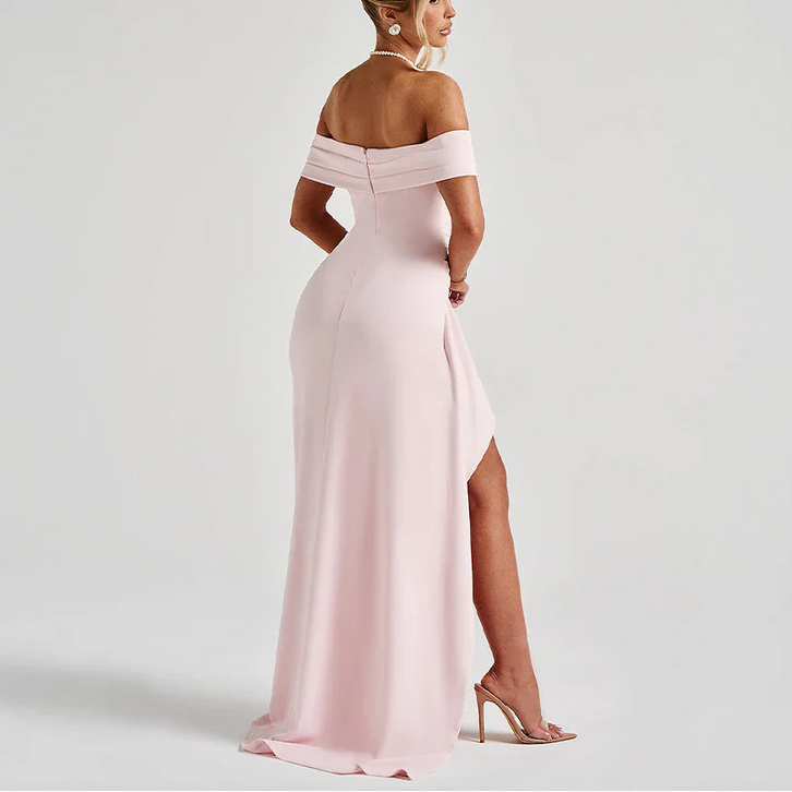 Women’s Off Shoulder Maxi Dress with Side Slit