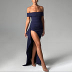 Women’s Off Shoulder Maxi Dress with Side Slit