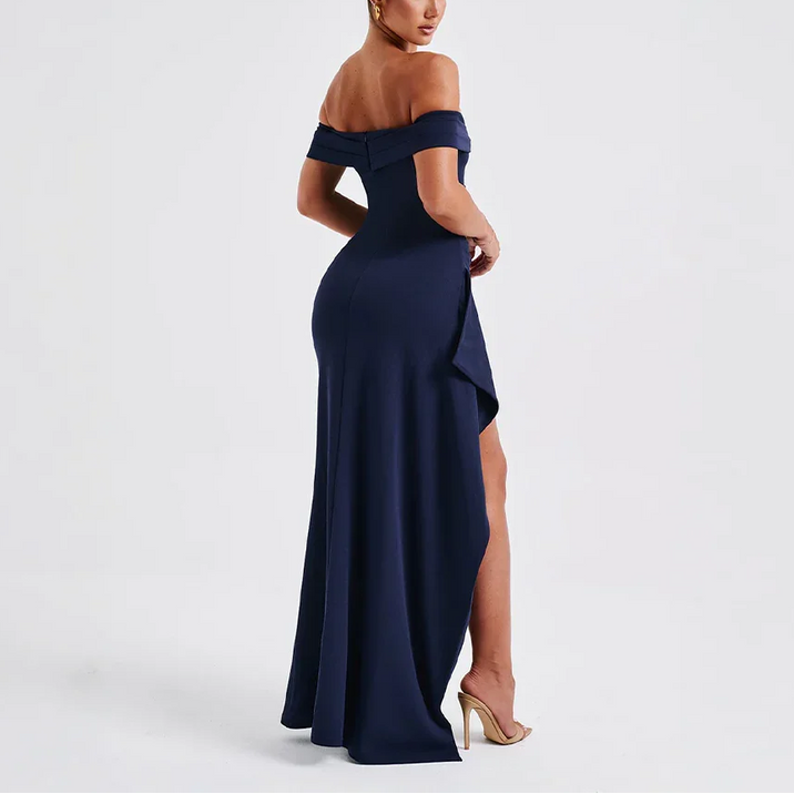 Women’s Off Shoulder Maxi Dress with Side Slit
