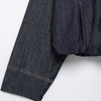 Women’s Oversized Denim Bomber Jacket with Zip Front