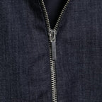 Women’s Oversized Denim Bomber Jacket with Zip Front