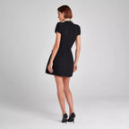 Women’s Pearl Detail Mini Dress with Short Sleeves