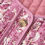 Women’s Pink Quilted Jacket with Floral Print