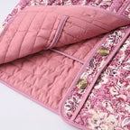 Women’s Pink Quilted Jacket with Floral Print