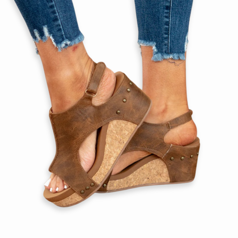 Women’s Platform Wedge Sandals with Slingback Strap