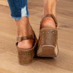 Women’s Platform Wedge Sandals with Slingback Strap