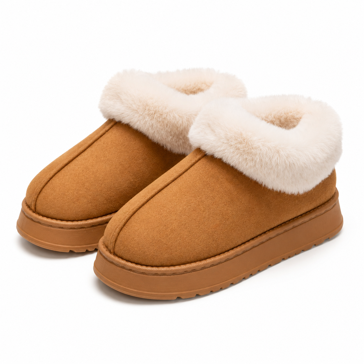 Women’s Plush Collar Slip-On Ankle Boots