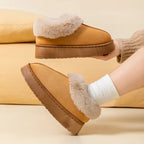 Women’s Plush Collar Slip-On Ankle Boots