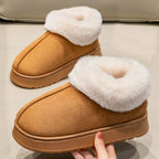 Women’s Plush Collar Slip-On Ankle Boots