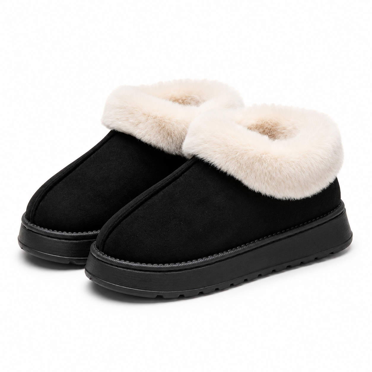 Women’s Plush Collar Slip-On Ankle Boots