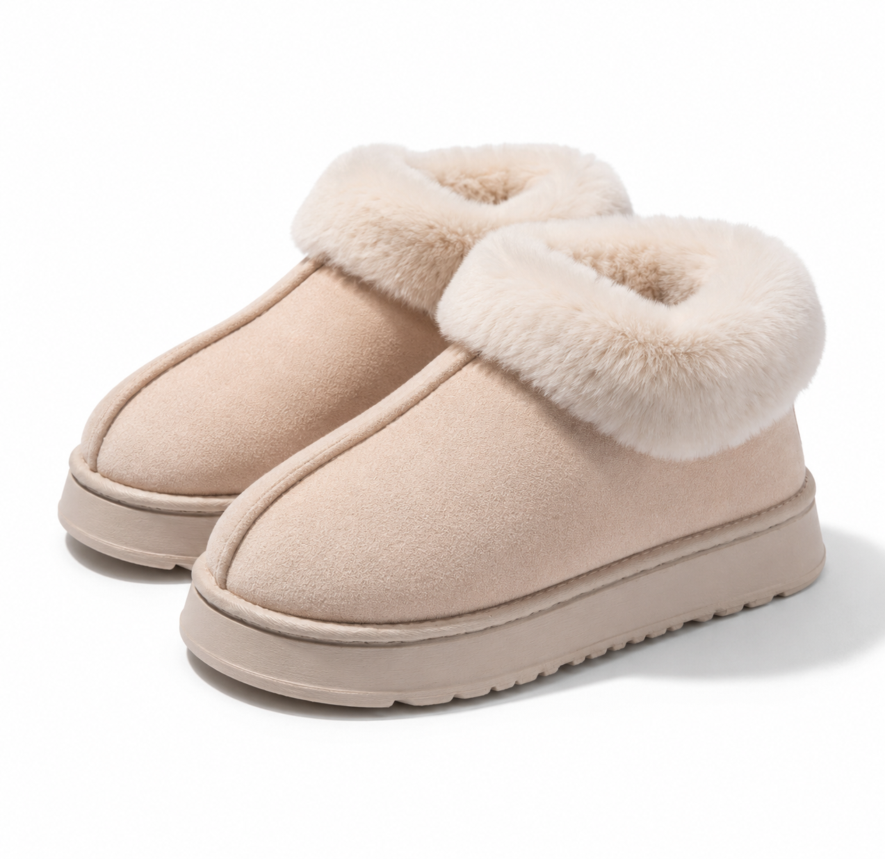 Women’s Plush Collar Slip-On Ankle Boots