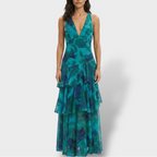 Women’s Printed Summer Tiered Ruffle Maxi Dress