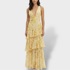 Women’s Printed Summer Tiered Ruffle Maxi Dress