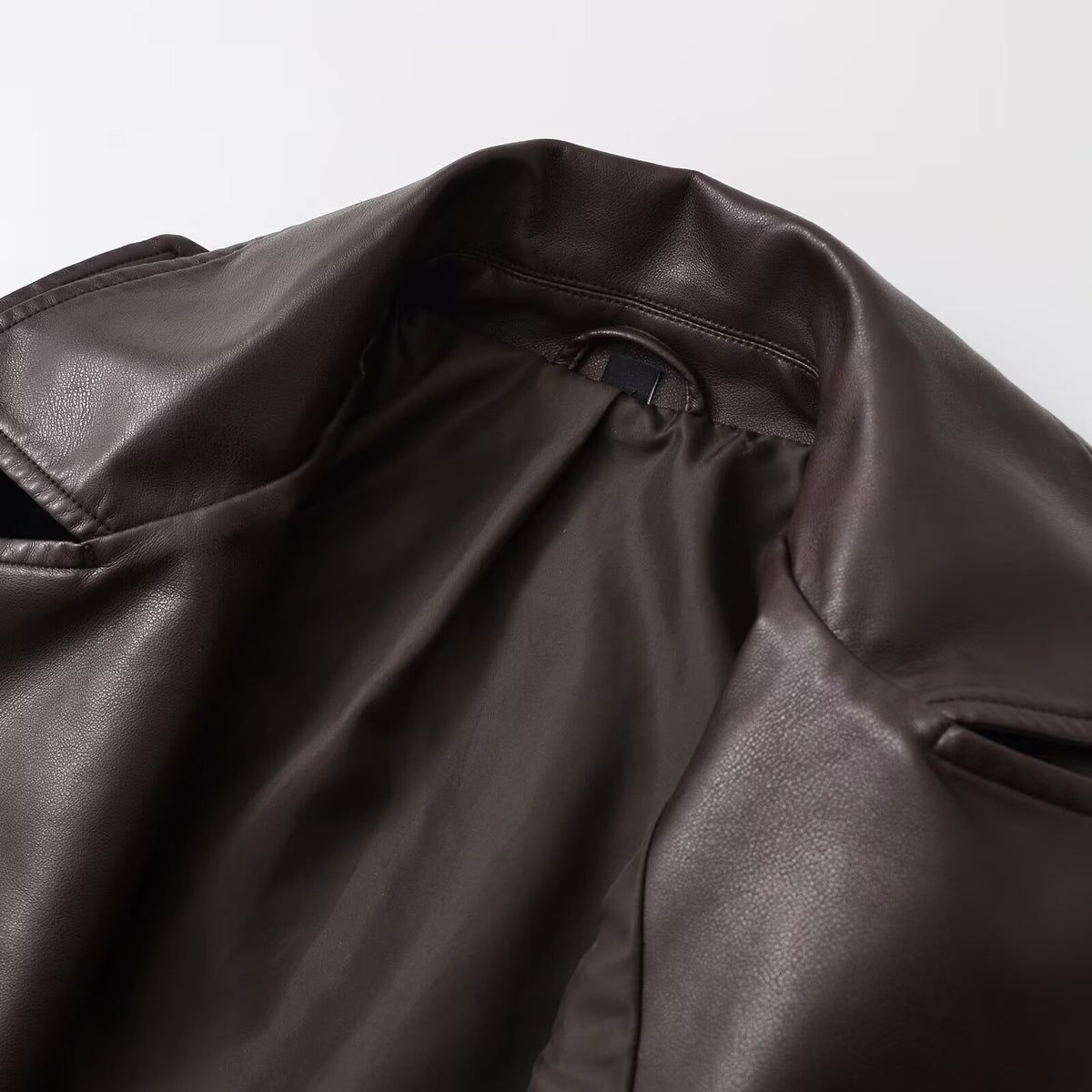 Women’s PU Leather Cropped Biker Style Jacket