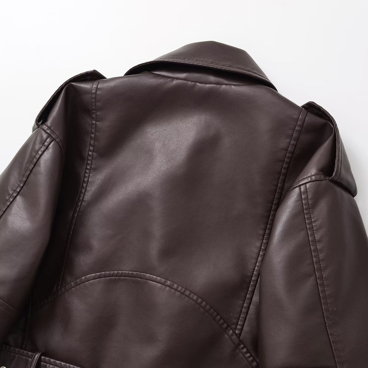Women’s PU Leather Cropped Biker Style Jacket