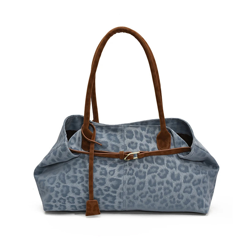Women’s PU Leather Leopard Print Shoulder Bag