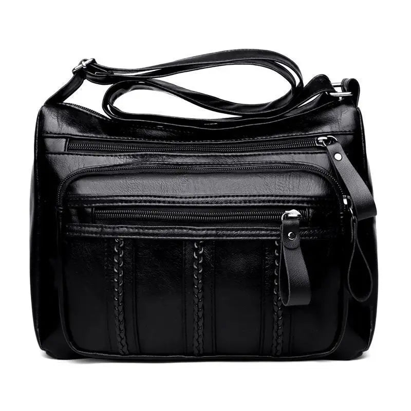 Women’s PU Leather Multi Pocket Crossbody Shoulder Bag