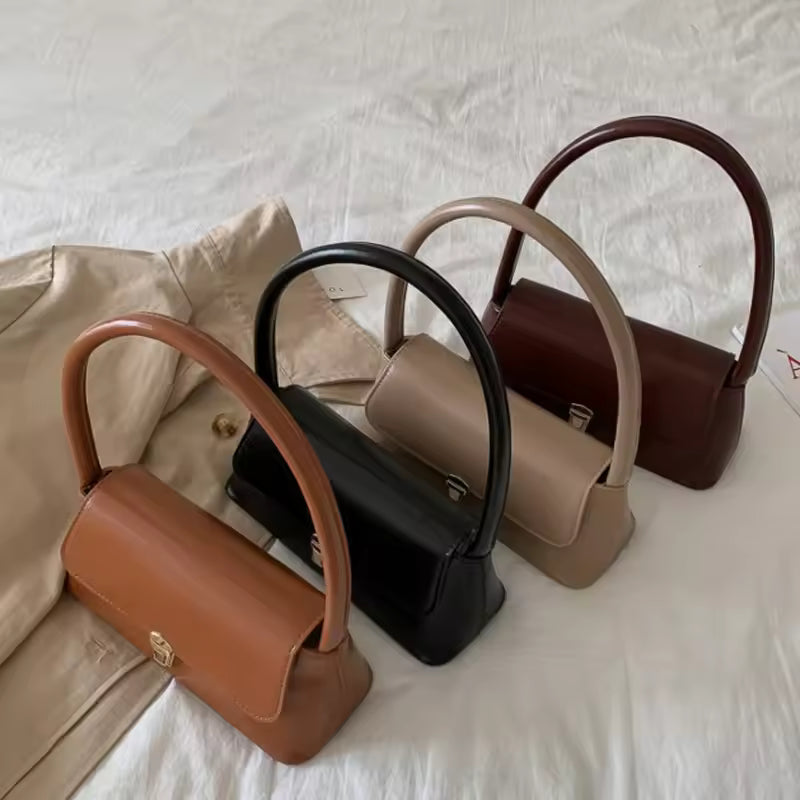 Women’s PU Leather Shoulder Bag with Flap Closure