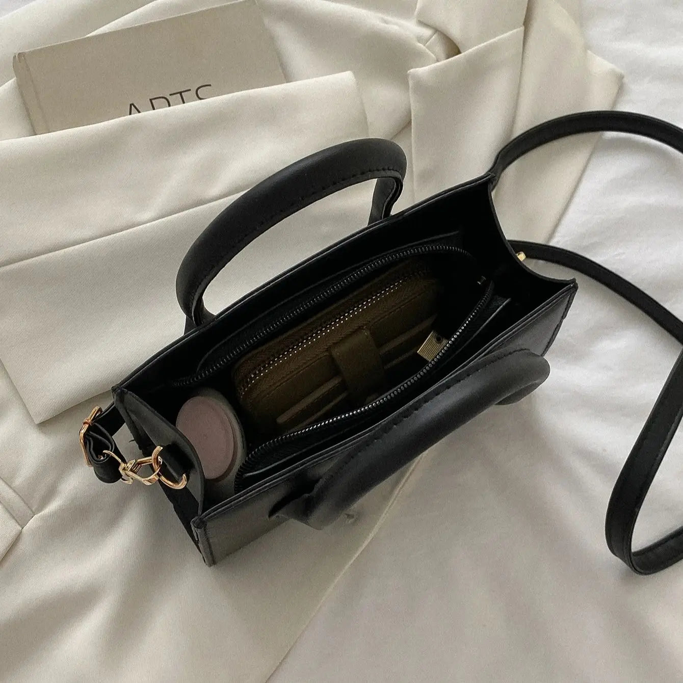 Women’s PU Leather Travel Shoulder Bag with Top Handles