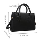 Women’s PU Leather Travel Shoulder Bag with Top Handles