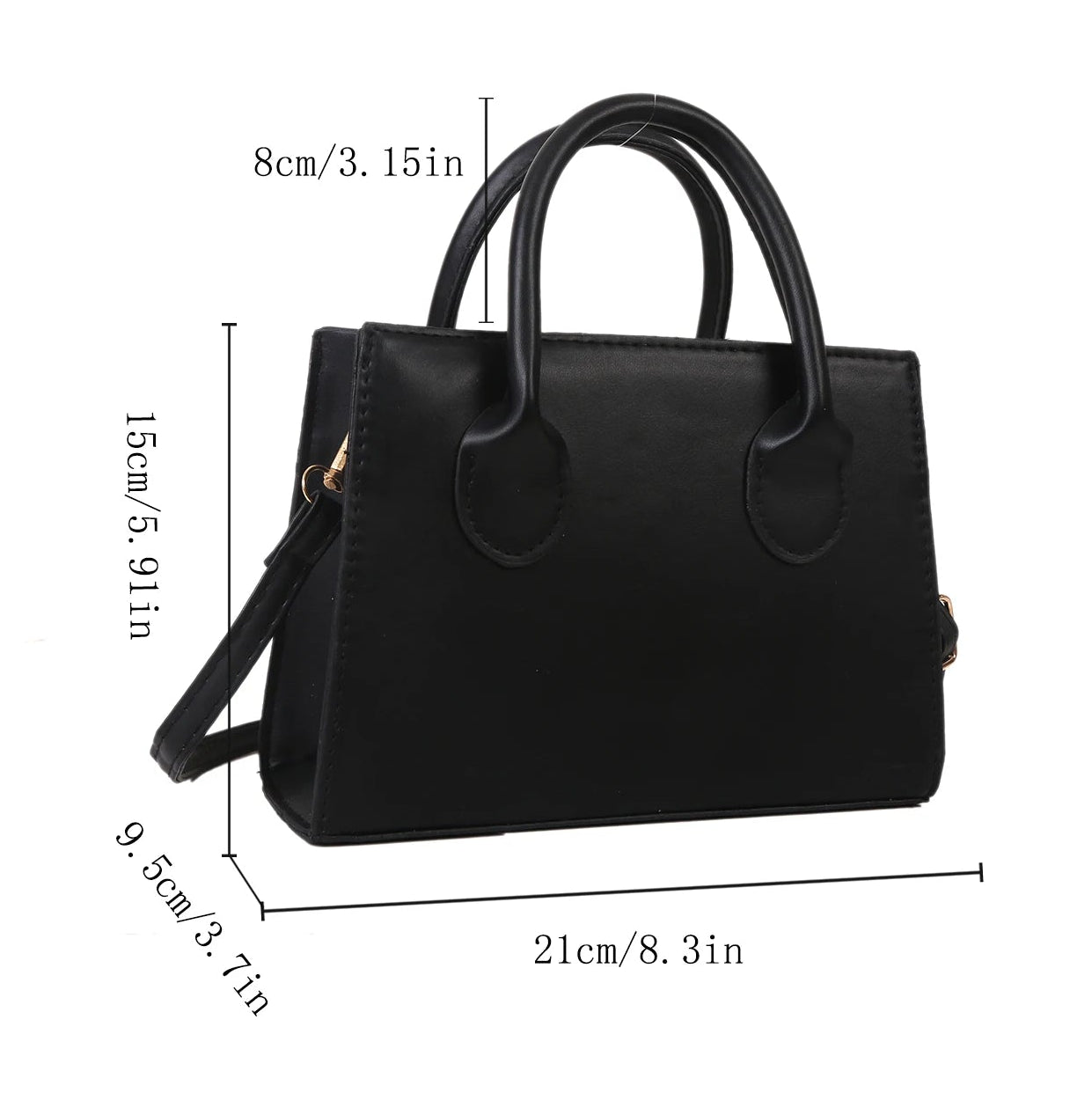 Women’s PU Leather Travel Shoulder Bag with Top Handles