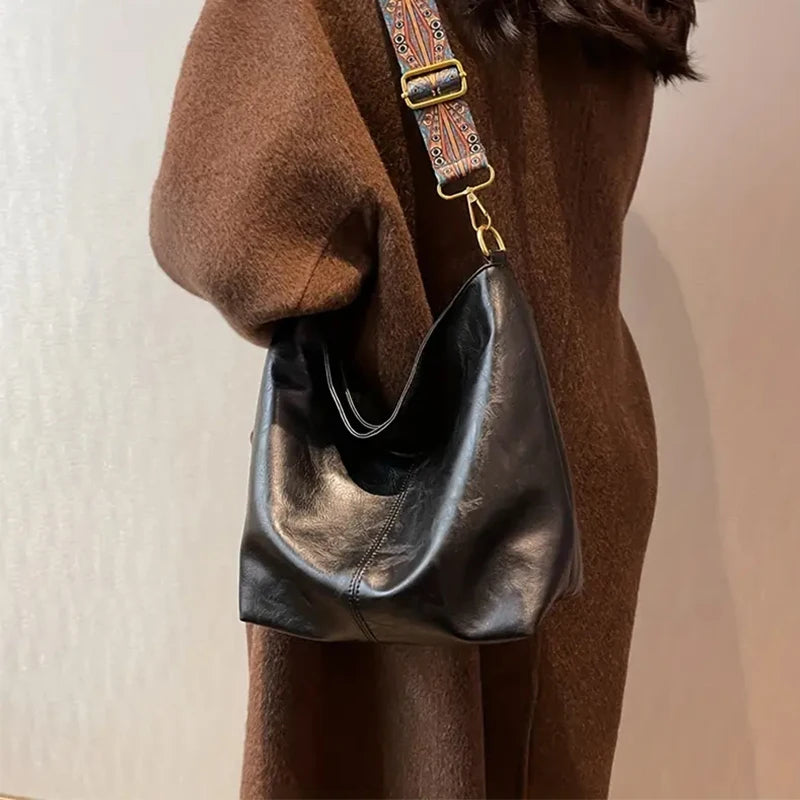 Women’s PU Leather Vintage Shoulder Tote Bag