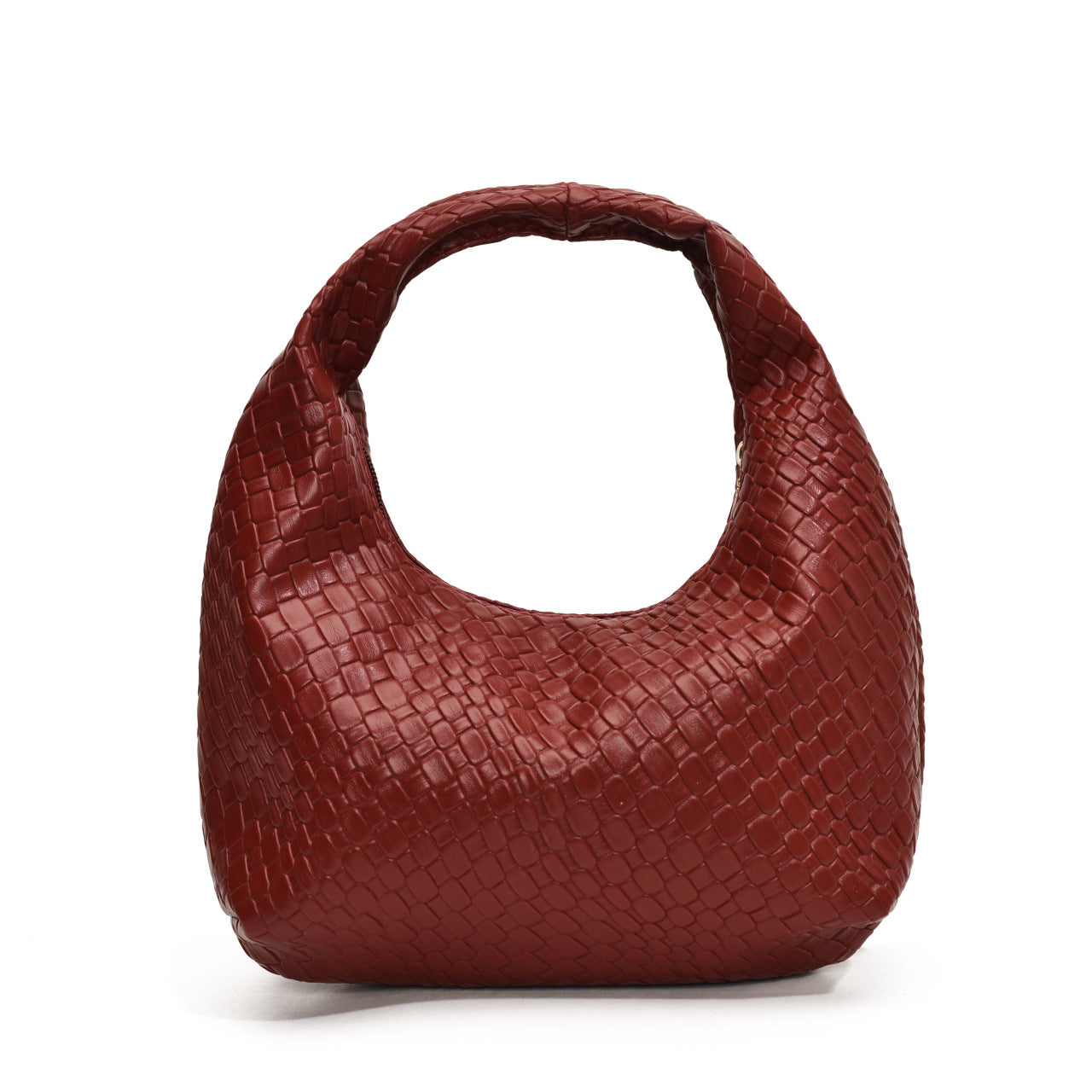 Women’s PU Leather Woven Small Hobo Handbag