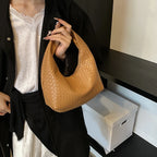 Women’s PU Leather Woven Small Hobo Handbag