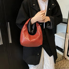 Women’s PU Leather Woven Small Hobo Handbag