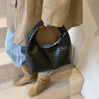 Women’s PU Leather Woven Small Hobo Handbag