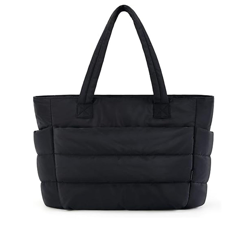 Women’s Quilted Large School Tote Bag with Multi Pocket