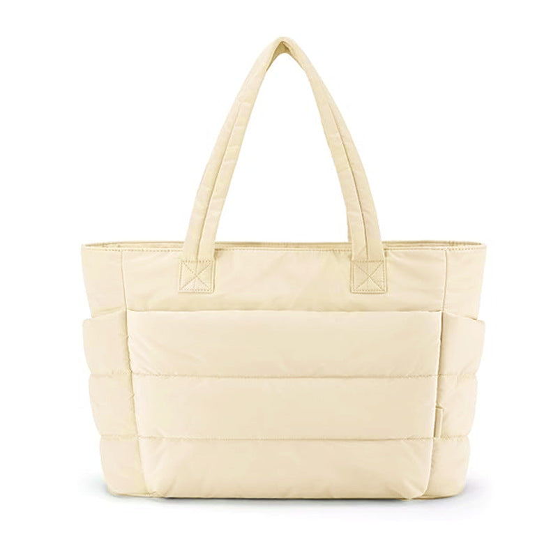 Women’s Quilted Large School Tote Bag with Multi Pocket