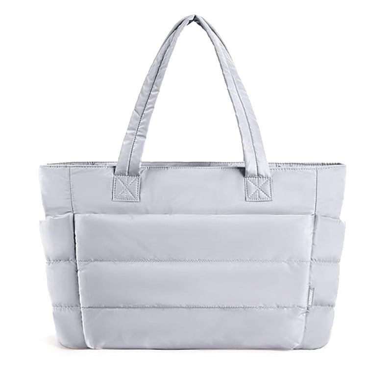 Women’s Quilted Large School Tote Bag with Multi Pocket