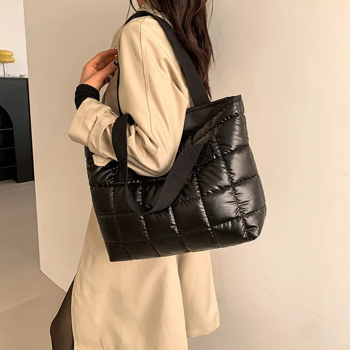 Women’s Quilted Puffer Tote Bag