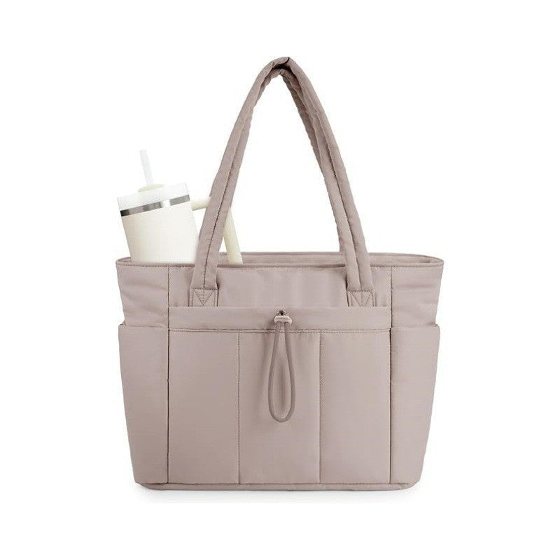 Women’s Quilted Tote Bag with Multi Pocket Design