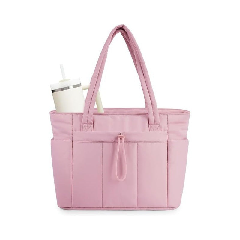 Women’s Quilted Tote Bag with Multi Pocket Design