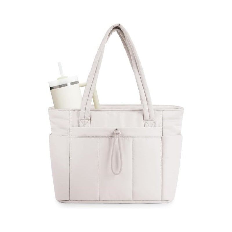Women’s Quilted Tote Bag with Multi Pocket Design
