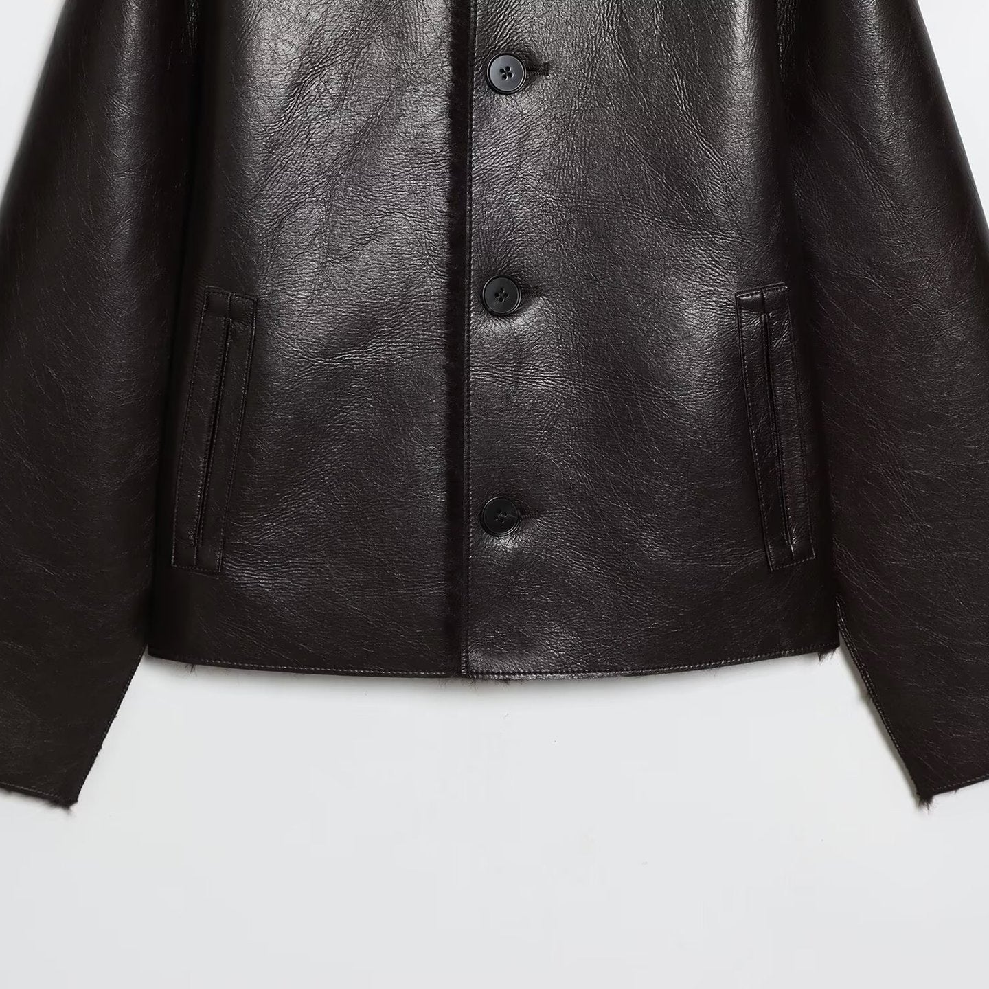 Women’s Reversible Winter PU Leather Jacket with Faux Fur